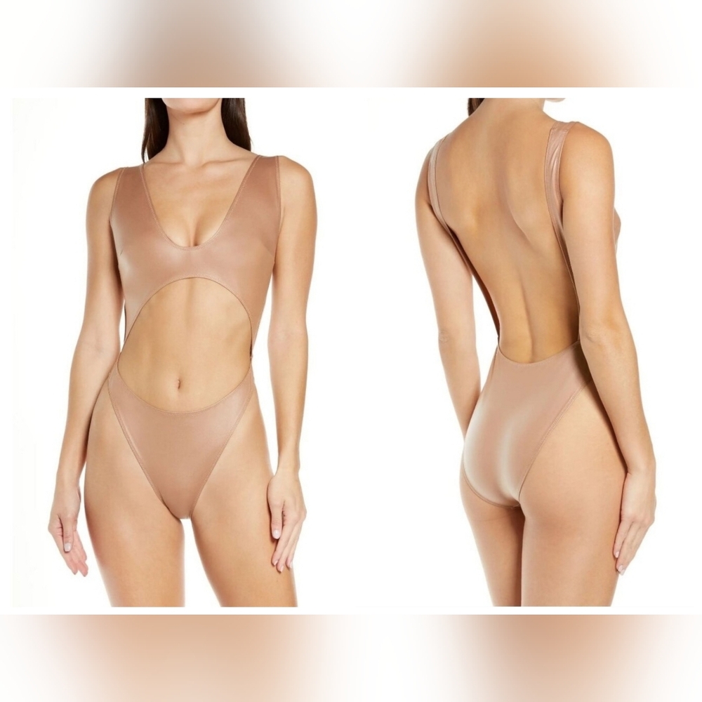 SKIMS Wet Jersey Cutout Bodysuit Sienna Womens M NWT